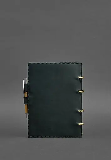 Шкіряний блокнот з датованим блоком (Софт-бук) 9.1 зелений Crazy Horse - фото 4