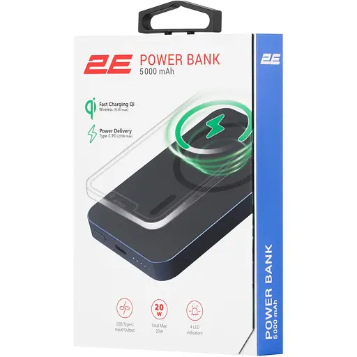 Акумулятор портативний 2E 5000 mAh Wireless QI 20W PD Blue (2E-PB0545-BLUE) - фото 8