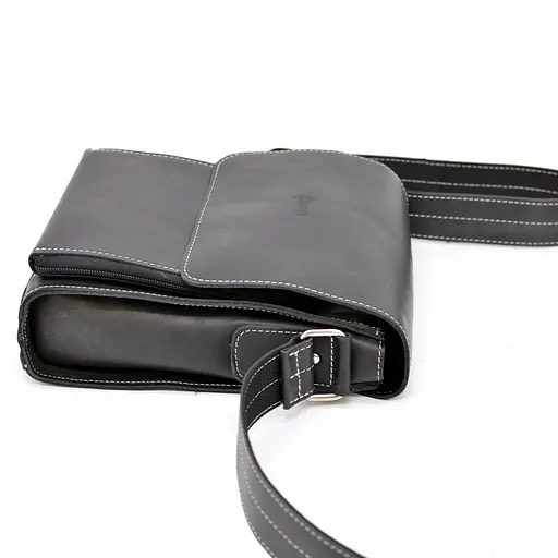 Кожаная мужская сумка через плечо TARWA 26х22х6 см sum0025846 - фото 5