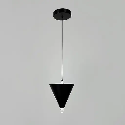 Чорний підвісний світильник із конусним дизайном Ø 17х25 см | Line F | Арт. MJ347/1 BK - фото 2