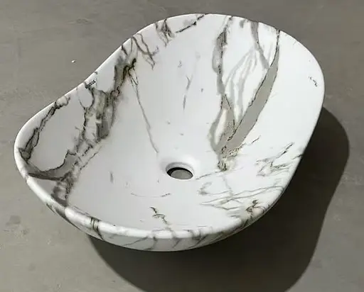 Умивальник накладний Mixxus Premium Wave-0105 marble 620x360x160 мм MP6559, Мармур - фото 2