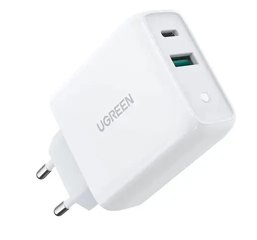 Зарядний пристрій Ugreen CD170 38W USB/Type-C білий - фото 1