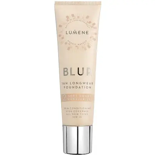 Тональная основа Lumene Blur 16H Longwear Foundation SPF15 тон 2 (Soft Honey) 30 мл - фото 1