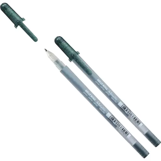 Ручка гелевая Sakura Metallic Зеленый хаки - фото 1