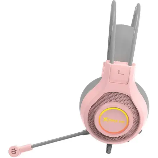 Ігрова гарнітура Xtrike Me GH-515 USB+3.5 мм 7 режимів RGB кабель 2 м рожева - фото 2