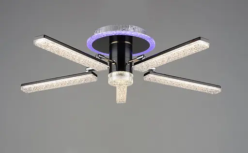 Люстра светодиодная акриловая B YH0810/5 GD+BK 66W