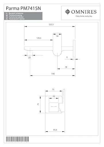 Смеситель для умывальника скрытого монтажа Omnires Parma хром PM7415NCR Хром - фото 4