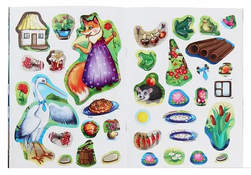 Книга Лисичка і журавель. Казки з наліпками. 36 наліпок (Пегас) - фото 5