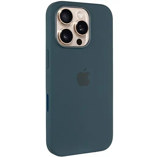 Чехол Epik Silicone case AAA с Magsafe и анимационной кнопкой для Apple iPhone 16 Pro 6.3 Lake Green