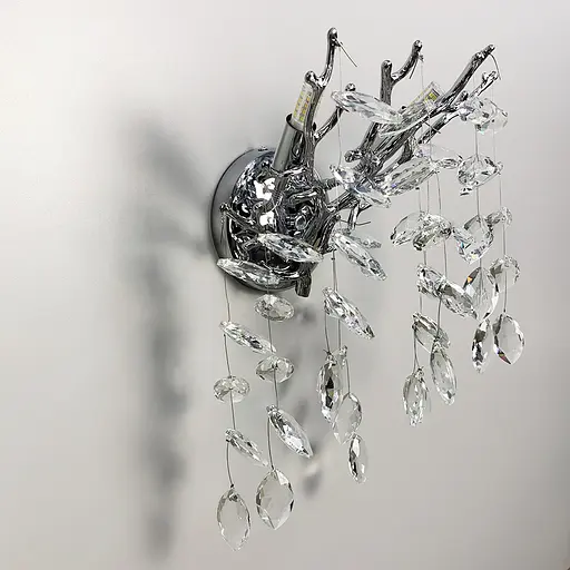 Вишукане срібне бра DIAMINA з кришталевим камінням Арт. W33007/2 S CH Line F - фото 6