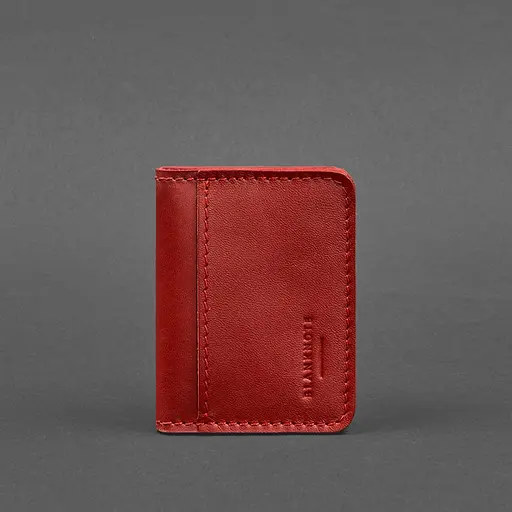 Кожаная обложка для ID-паспорта и водительского заседания 4.1 красная с гербом - фото 6