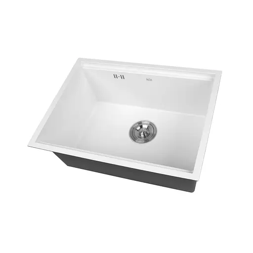 Кухонная мойка под столешницу белая 1.5 мм из нержавеющей стали Nett NW-5742, Белый - фото 1