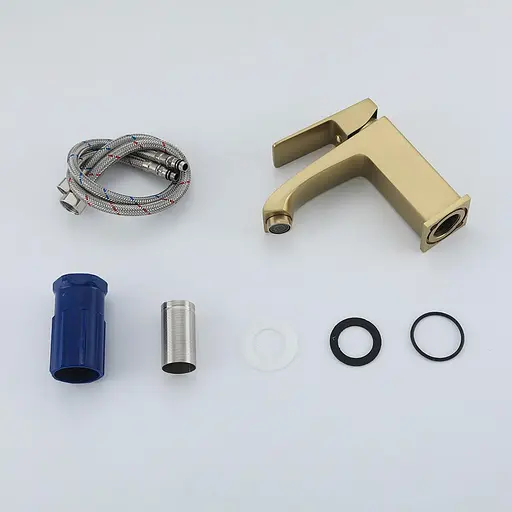 Смеситель для умывальника литой излив золото Frap F1076-3 Золотой - фото 3