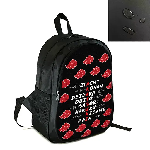 Рюкзак міський/шкільний 38×28см з принтом Аніме Наруто Акацукі дитячий, підлітковий, спортивний (4202)