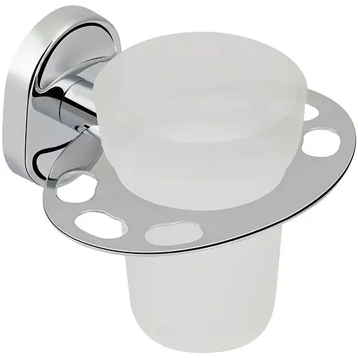 Склянка з тримачем для ванної кімнати Kroner KRM Elbe - ACG2906-1 хром - фото 1