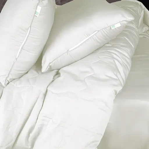 Летний постельный комплект MirSon Line Satin Premium Moko White Eco-Soft Семейный (2200010975666) - фото 4