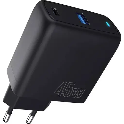 Мережевий зарядний пристрій Proove Silicone Power 45W USB-C/USB-A Black (WCSP45110001) [130270]
