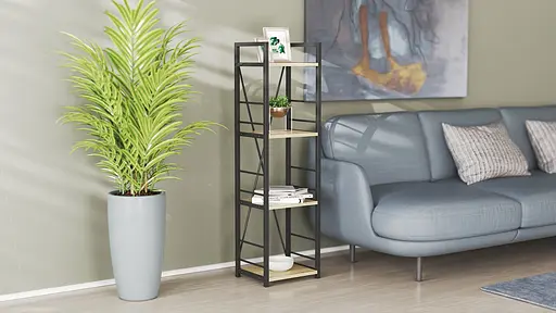 Етажерка 4/34 Ferrum-decor Серії Коннект 120x34x28 чорний ДСП Дуб Сонома 16мм (FRD-104274) - фото 2