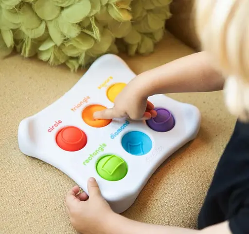 Сенсорна розвиваюча іграшка Dimpl Duo Fat Brain Toys F208EN Колір Форма Брайль - фото 2