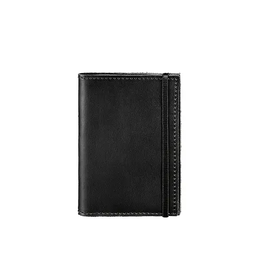 Кожаная обложка для паспорта 1.0 черная Crazy Horse - фото 7