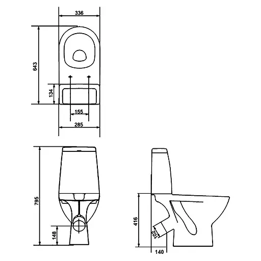 Унитаз-компакт Cersanit Merida 031 K03-036 с сидением Duraplast - фото 2