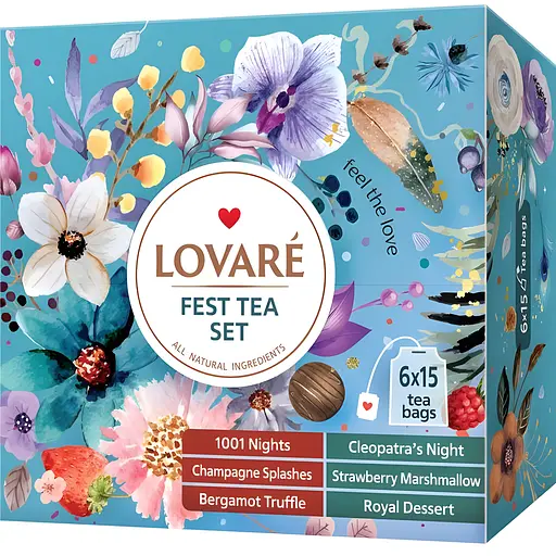 Чай ассорти Lovare Fest Tea Set 180 г (90 шт. х 2 г)