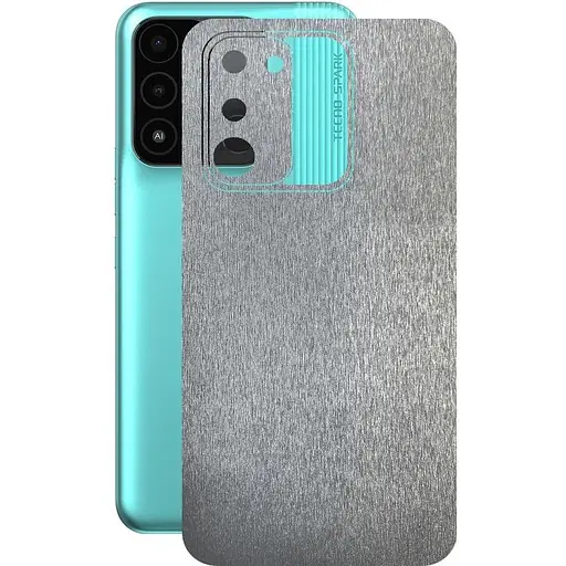Защитная пленка StatusSKIN для Tecno Spark 8c Корпус Винил Металл серебро - фото 1
