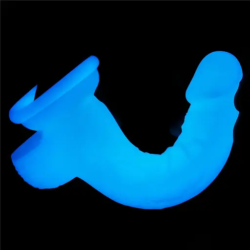 Неоновий фалоімітатор LoveToy Lumino Play 18 см синій - фото 5