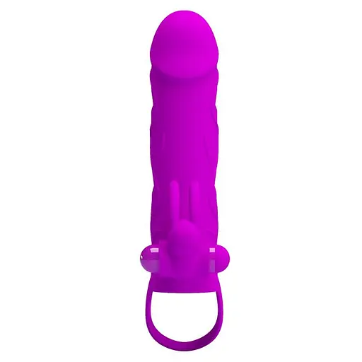 Насадка на пенис Pretty Love Vibrating Penis Sleeve 14 см фиолетовый - фото 6