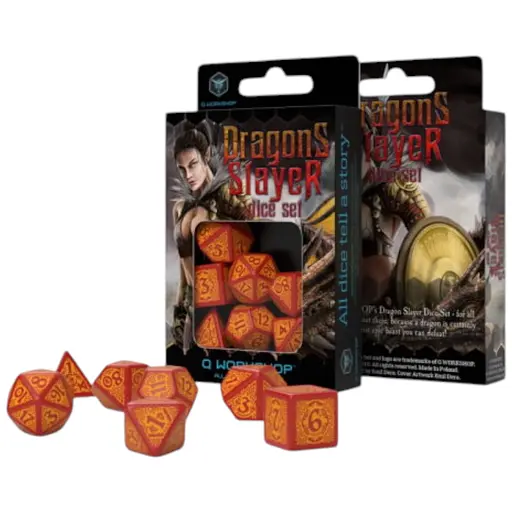 Набір кубиків Dragon Slayer Red & orange Dice Set , 7 шт. (SDRS1D)