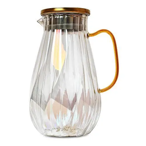 Графин стеклянный с крышкой 1.8л. Кувшин для напитков [MD]