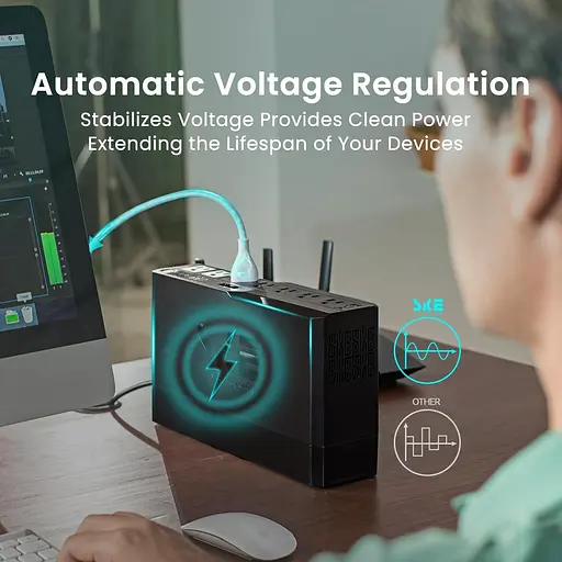 Компактний ДБЖ SKE 425 ВА/240 Вт, резервне живлення та мережевий фільтр для комп'ютера UPS Phoeni - фото 5