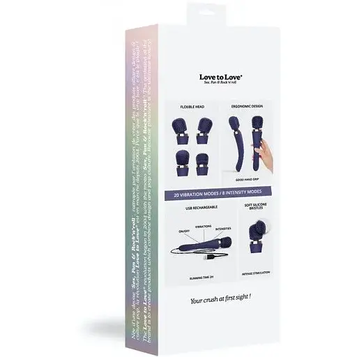 Вібромасажер із силіконовою щіточкою Love to Love Brush Crush - Midnight Indigo - фото 7