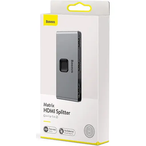 Розгалужувач HDMI Baseus Matrix Splitter Space Grey CAHUB-BC0G (126871) - фото 6