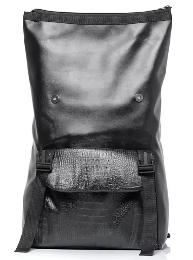Рюкзак ролл Sambag унісекс RollTop Milton принт крокодила з клапаном чорний 41 х 30 х 16 см (24251070) - фото 4