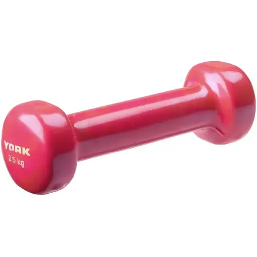 Гантели для фитнеса York Fitness виниловые круглые 2х0,5кг розовый - фото 2