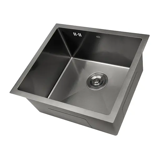 Кухонная мойка черная с декором нержавеющая под столешницу Nett NВS-5045, Черный - фото 2