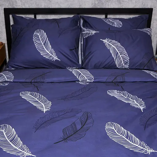 Комплект постельного белья Moon&Star Микросатин Premium Night Feathers Семейный 160х220х2 наволочки 4х70х70 - фото 2