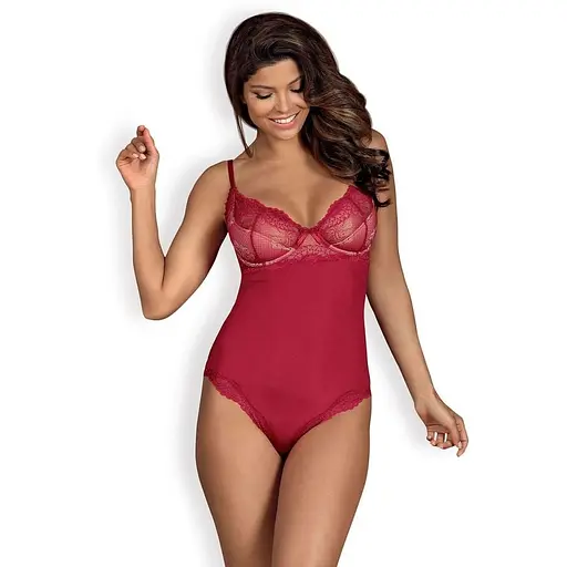 Боді Obsessive Rosalyne S/M червоний