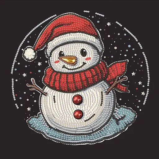 Алмазная мозаика "Снеговик" Brushme DBS52205 неполная выкладка 25х25 см - фото 1
