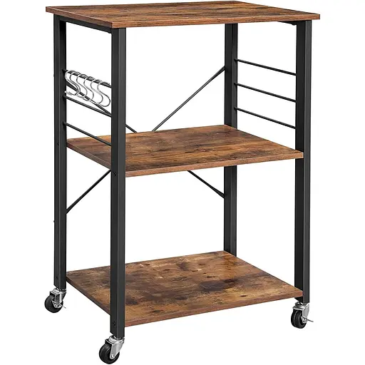 Стеллаж Leobert Dash в стиле Loft с колесиками коричневый