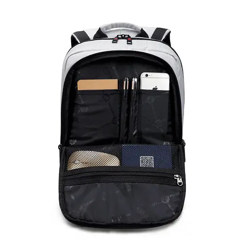 Міський офісний рюкзак Tigernu T-B3142 18л для ноутбука 17" Silver Grey (17050) - фото 3