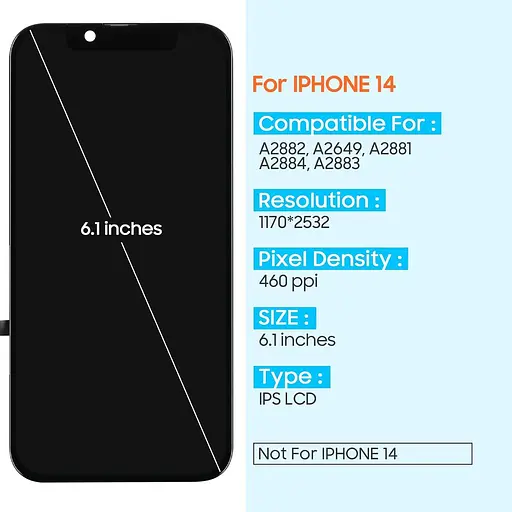 Заміна екрану ARSSLY для iPhone 14 РК-дисплей для iPhone A2649, A2881, A2884 - фото 3