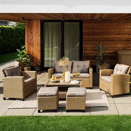 Набір садових меблів Di Volio Firenze бежевий/світло-сірий - фото 2