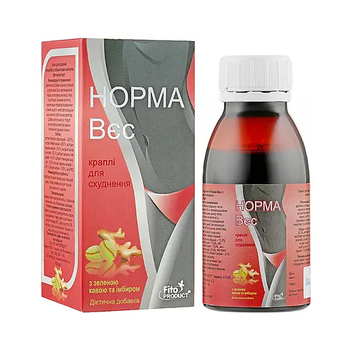 Дієтична добавка для схуднення "Норма-вєс" із зеленою кавою та імбиром, 100 мл