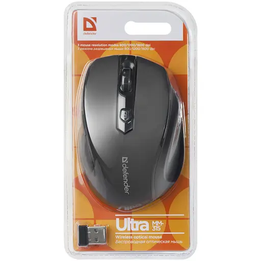 Мышка Defender Ultra MM-315 Wireless Black (52315) - фото 6