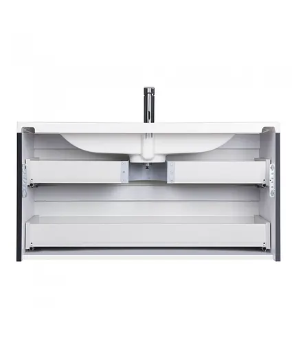 Тумба Мойдодир Paula 100-A з умивальником Cosmopolitan 100 Білий/графіт - фото 4