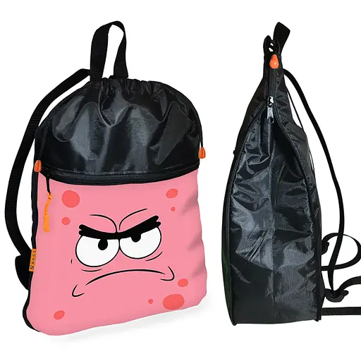 Рюкзак-мешок для обуви,спортивной формы Губка Боб детская сумка для сменки с расширителем (01228)