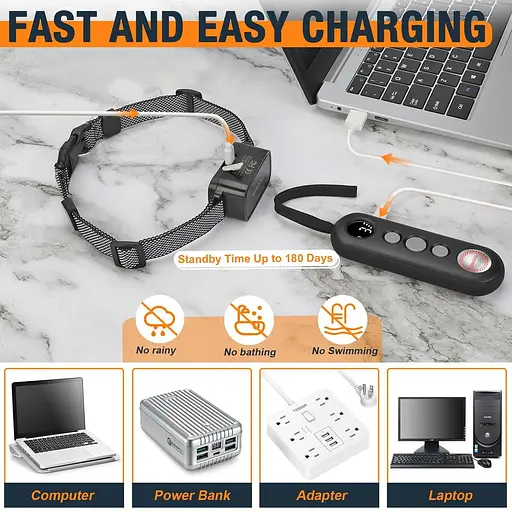 Ошейник THVGUL Citronella Bark для крупных собак, ошейник для собак Citronella с пультом дистанционного управления, спрей-ошейник - фото 4