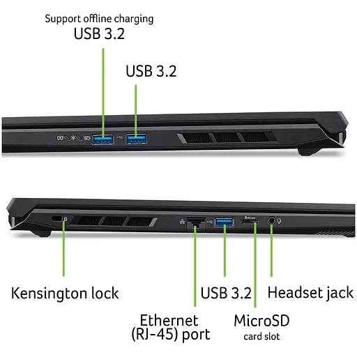 Ноутбук Ігровий Acer Nitro V 17 AI ANV17-41-R5KX 7 260 la 51GHz,IPS,16GB DDR5,1TB,RTX 5060 8GB,Без ОС - фото 10